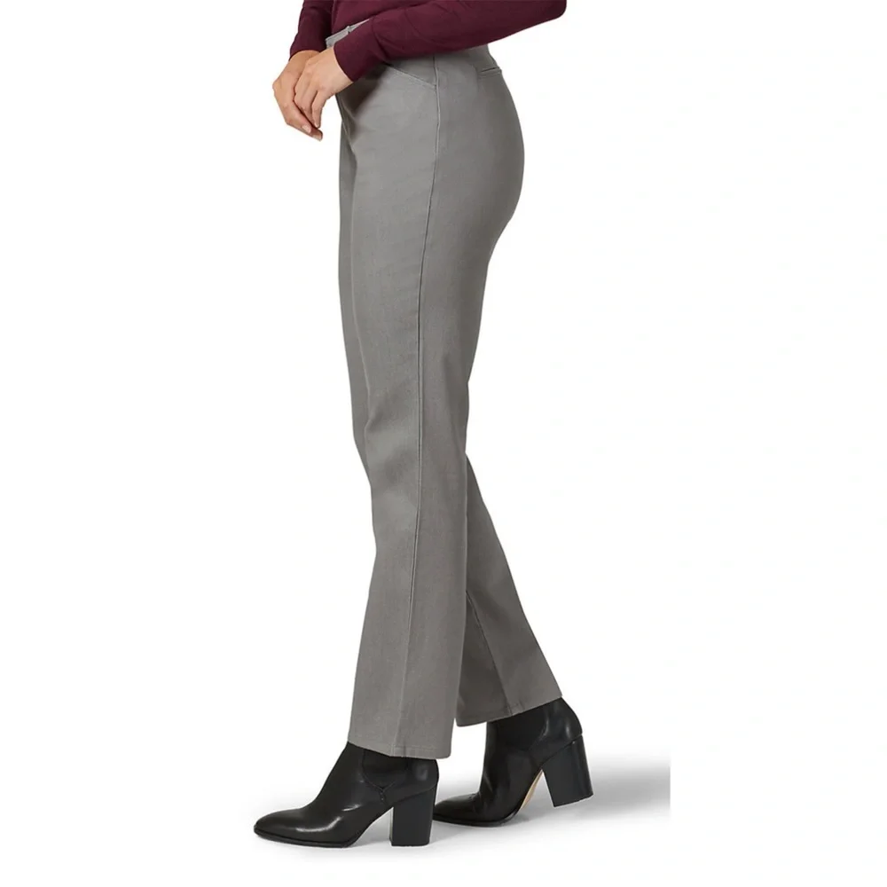 NWT Lee Relaxed Fit Straight-Leg Twill Pants High-Rise Tan Size 18 - Picture 2 of 3
